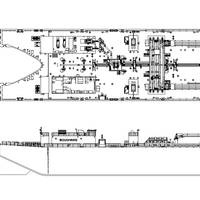 Outboard profile and arrangement drawing of Bollinger’s newest design of the 55,000 BBL OPA’90 compliant clean product tank barge