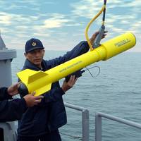 Peruvian Navy officers prepare to launch Fishers Proton 4 magnetometer. Photo: JW Fishers