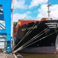 Photo of MCS Gayane moored in Philadelphia after CBP's record cocaine seizure.On June 17, the CBP and Homeland Security Investigations (HSI) led multi-agency team detected anomalies in seven shipping containers and extracted 39,525 pounds of cocaine. The cocaine has a street value of about $1.3 billion. CREDIT: US CBP