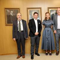 Pictured in Athens (from left to right): John C. Lyras, former President, current Board member and Chairman of the Foreign Affairs Committee, UGS; Dionissis Christodoulopoulos, Managing Director, MAN Energy Solutions Hellas; Melina Travlos, President of UGS; Wayne Jones OBE, Member of Executive Board – Global Sales & After Sales – MAN Energy Solutions; Dimitris Fafalios, Secretary of the Board /Chairman of Maritime Safety & Marine Environment Protection Committee, UGS. Image courtesy MAN Energy 