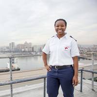 Pinky Zungu has again made history with her appointment as Transnet National Ports Authority’s first black female Deputy Harbor Master – Nautical for the Port of Durban. (Photo: Philip Wilson)