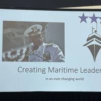 PVA's Keynote Address inspires the gathered throng. Leadership is USCG VADM Wm Dean Lee's (ret) passion. It isn't hard to see why. (c) Joseph Keefe