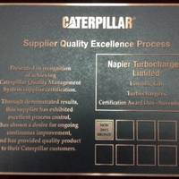 Napier Turbochargers’ Caterpillar SQEP Certificate (Photo: Napier Turbochargers)