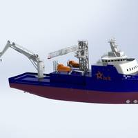 Rendering of the gangway and its planned installation on the BOE DEMPSEY (Credit: Pengrui, COSCO)
