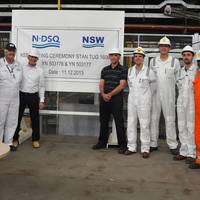 Representatives from NDSQ and NSW at the keel-laying ceremony