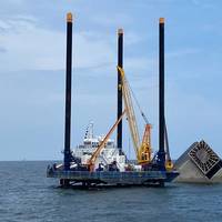 Responders conduct salvage and pollution response operations in the wake of the fatal Seacor Power capsizing. (Photo: Brendan Freeman / U.S. Coast Guard)