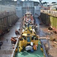 RFA Mounts Bay & HMS Severn in Drydock: Photo credit A&P Shipyards
