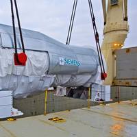 Rickmers-Linie was entrusted with the transport of this 485-metric-ton gas turbine made by Siemens for a power plant project in Turkey. (Photo: Hero Lang for Rickmers-Linie)