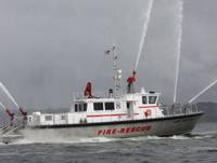 Gladding-Hearn Shipbuilding's new, high-speed fire/rescue boat. 
