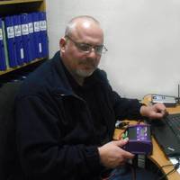 Royston's Steve Roberts tests enginei data controller.
