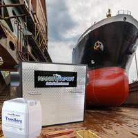Safe cleaning of cargo and bunker tanks: new degassing technology developed by NanoVapor Inc is being introduced by EcoChlor and NanoVapor to reduce risks to seafarers when cleaning out confined spaces on board ship. (Photo: Ecochlor / NanoVapor Inc)
