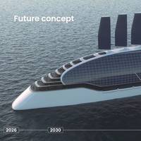 Sail, solar … and battery power: a frontrunning design for n fjord-going, zero-emissions cruise ship. CREDIT: NCE Maritime CleanTech
