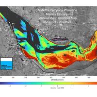 Scientists at the UK’s National Oceanography Centre (NOC) in Liverpool have used satellite data to create a unique insight into the iconic Mersey River that will help port operators be smarter about managing complex navigation channels. Credit: NOC