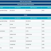 Screenshot of the TCE Calculator. © Baltic Exchange