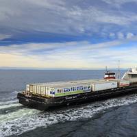 Seaspan Swift, first hybrid LNG fuelled and battery powered vessel in service (Image Courtesy of Seaspan)