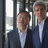 Secretary Kerry Shows Chinese State Councilor Yang Overview of Boston Hometown. [State Department photo/ Public Domain]