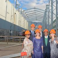 Shed 6 photo with Minister Ploumen, Bonnie Horbach, Sam Montsi-Zuma, Friso Visser and Ambassador Adre Haspels