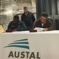  Signing of Delivery Documents onboard USNS Brunswick (EPF 6).