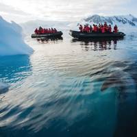 Silver Cloud passengers aboard the ship's Zodiacs. Photo by Miko Marine
