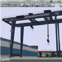 Simulated shipyard crane