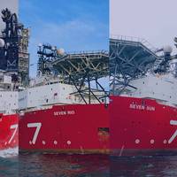   Subsea 7 pipelay support vessels (PLSV) Seven Waves, Seven Rio and Seven Sun. Image credit: Subsea 7