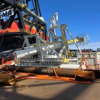 Subsea Excavator rigging frame onboard SSCV Thialf showing LankoForce HL slings made with recycled-based Dyneema. Image courtesy Lankhorst