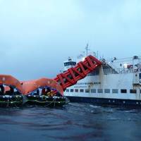 SurvitecZodiac MES escape slide and rafts during heavy weather sea trials (Photo courtesy of Survitec)
