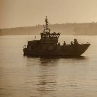 Swedish light supply vessel HMSwS Loke (671) approaching a landing zone during exercise Archipelago Endeavor 24 in the Baltic Sea, Sweden, Sept. 7, 2024. Exercise Archipelago Endeavor 24 increases compatible interoperability between Marine Corps and Swedish Amphibious Forces by executing combined amphibious operations in and around the Baltic Sea littorals. (U.S. Marine Corps photo by Cpl. Jackson Kirkiewicz)