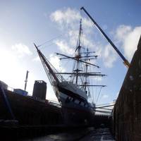 Tall ship Stavros S Niarchos in for general maintenance and repairs