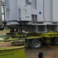 The 109.4 ton transformer weighed before its trip to India has its tonnage exactly verified by the Enerpac EVO hydraulic synchronous lifting system