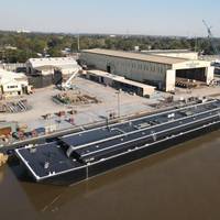 The 30,000 BBL Asphalt barge PTC 2002, delivered from Conrad Morgan City (Photo: Conrad Shipyards and Parker Towing)