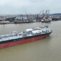 The 57,000 dwt Greenway, an LNG dual fuel Suezmax tanker built by GSI shipyard in China for Singapore headquartered shipowner Eastern Pacific Shipping Pte. Ltd. (Photo: Guangzhou Shipyard International)