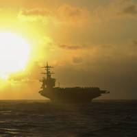 The aircraft carrier USS Theodore Roosevelt transits the Pacific Ocean, Jan. 1, 2021. U.S. Navy Photoby Navy Petty Officer 3rd Class Wade