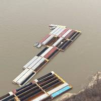 The Coast Guard and local agencies responded to a multi-barge breakaway in the vicinity of mile markers 176 and 177 on the Upper Mississippi River Wednesday, February 12, 2020. Multiple towing vessels in the area worked together to account for and secure all the loose barges. (Photo: USCG)