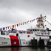 The Coast Guard Cutter Nathan Bruckenthal berthed before its commissioning ceremony in Alexandria, Va., July 25, 2018. The Bruckenthal was the 28th Sentinel-class Fast Response Cutter to be commissioned. (U.S. Coast Guard photo by Charlotte Fritts)