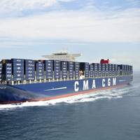 The containership CMA CGM Marco Polo underway (file image)