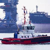 The Damen ASD 2411 ‘Manxman’ on its maiden voyage to SMS Towage on the Humber Estuary (Photo: Damen)