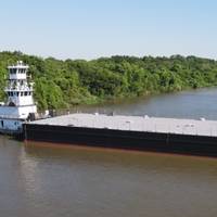 The first of four spud barges delivered to McDonough Marine Service by Conrad Shipyard (Photo: Conrad Shipyard)