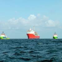 The FPSO Petrojarl Knarr being towed by Fairmount Marine tugs from South Korea to Norway (file photo)