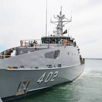 The future HMPNGS Rochus Lokinap is a 39.5 metre Guardian Class Patrol Boat, designed and constructed by Austal Australia. (Image: Austal)