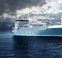 The general-cargo carrier newbuilding will be designed by FKAB in Gothenburg, Sweden and powered by MAN Diesel & Turbo’s new Liquid ME-GI engine running on LPG. Pictured here is another FKAB design for an LNG feeder vessel. Image courtesy MAN Diesel & Turbo.