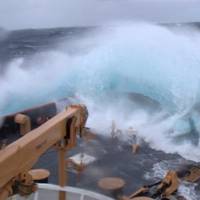 The Icebreaker Coast Guard Cutter Polar Star experienced 50-knot winds, 20-foot seas and 40-degree rolls, Jan. 5, 2014. (Coast Guard photo by Coast Guard Cutter Polar Star)