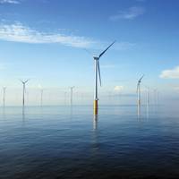 The London Array off the coast of Kent is the largest offshore wind farm in the world. Credit: London Array Limited