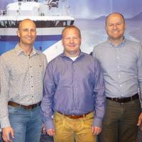 The management team in Ulstein Design & Solutions BV, from left Nick Wessels (Marketing & Sales Manager), Edwin van Leeuwen (Managing Director), Bram Lambregts (Deputy Managing Director), and Alwin Hendriks (Finance Manager