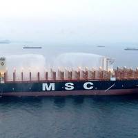 The MSC Gülsün vessels use the world’s first on-deck firefighting monitors – fixed water cannons to slow and stop the spread of fire by cooling, which have a reach of more than 100 meters. (Photo: MSC)