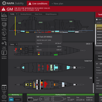 The next generation of stability management, NAPA Stability, helps ship owners and operators proactively monitor and approach stability, from planning loading conditions to the real-time monitoring of tanks. (Image: NAPA)