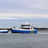 The offshore wind farm support vessels of Atlantic Wind Transfers, Atlantic Pioneer and Atlantic Endeavor, pictured together. (Photo: AWT)