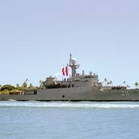 The Peruvian navy maritime patrol boat BAP Ferre (PM 211) arrives at Joint Base Pearl Harbor-Hickam in preparation for Rim of the Pacific (RIMPAC) exercise. (U.S. Navy photo by Mass Communication Specialist 1st Class Holly L. Herline)