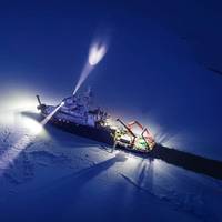 The R/V Sikuliaq during a cruise to research sea ice in the Beaufort Sea. Photo ©: Onpoint Outreach