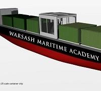 The scaled model ship has been based on a real 13,000 teu container ship. Photo: Warsah Academy
